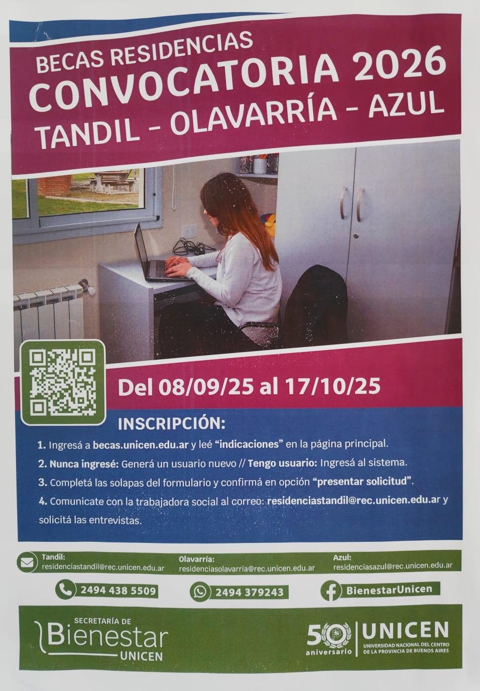 Información sobre próxima convocatoria de inscripción a residencias UNICEN